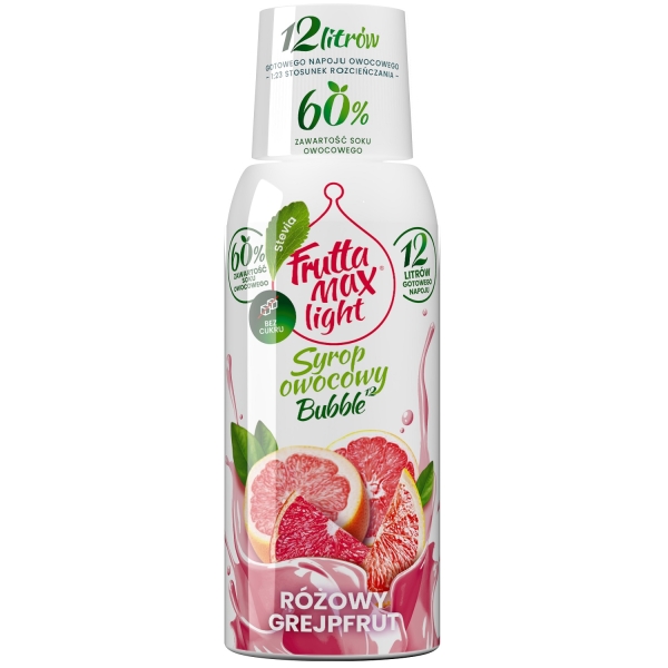 Syrop FruttaMax GREJPFRUT RÓŻOWY LIGHT 500ml na 12 litrów